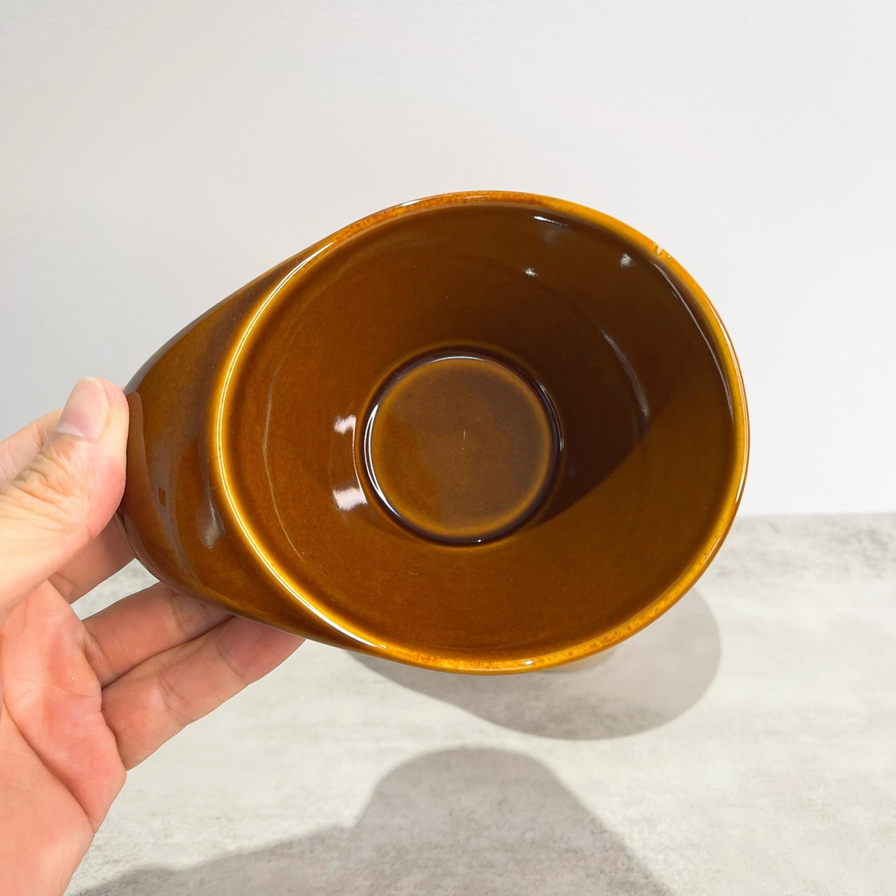 Lucang LZ comercio exterior de la cola de una sola vajilla de color marrón de miel de porcelana tazón de fuente de ensalada tazón de helado nueva porcelana de hueso sola
