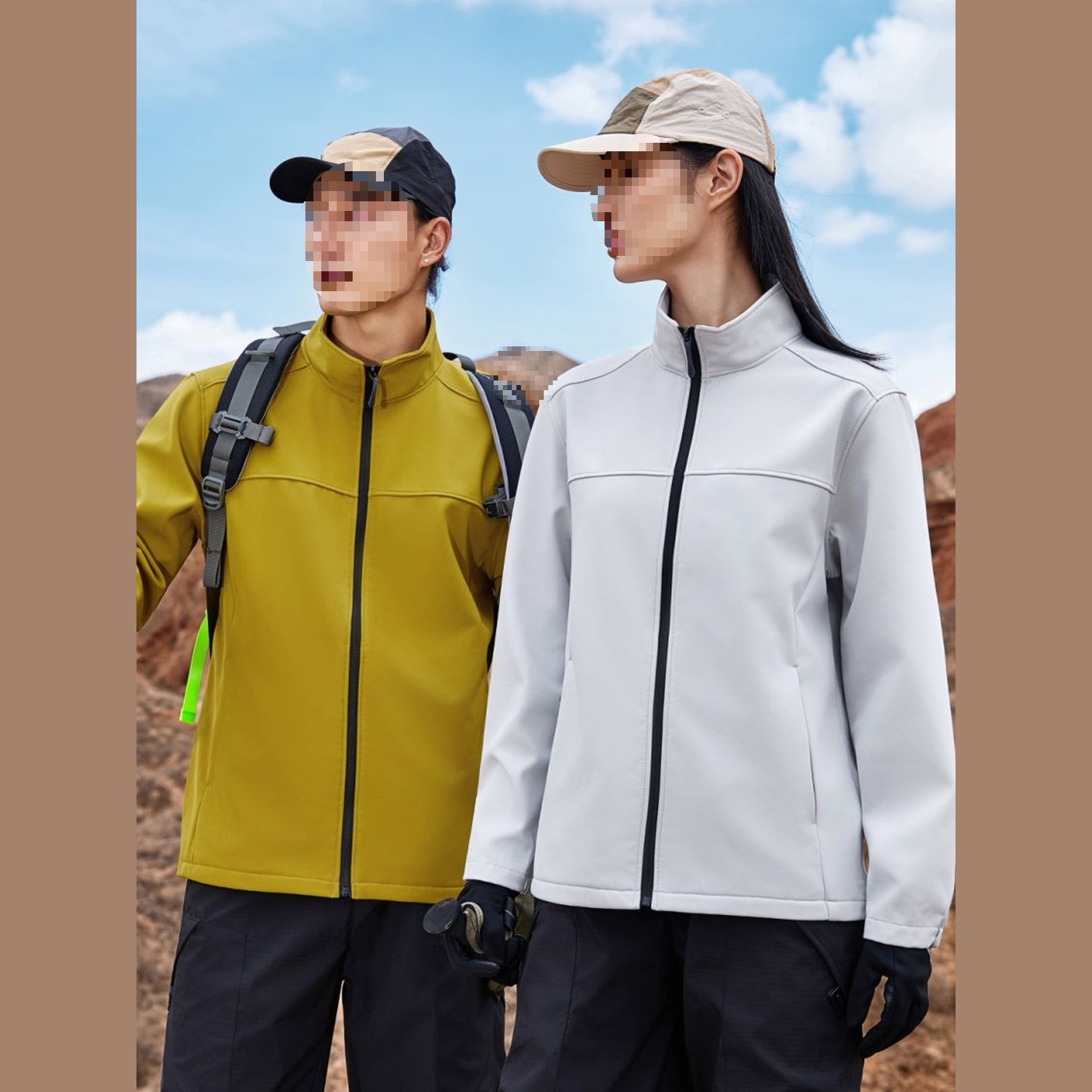 Group Jacket Workwear Autumn and Winter Trench Coat Embroidered Logo Detachable Three-In-One