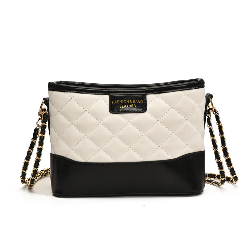 Bolso de mujer popular de este año 2025 nueva moda bolso de hombro bordado de diamante de color contrastante empalme atmósfera bolso de vagabundo