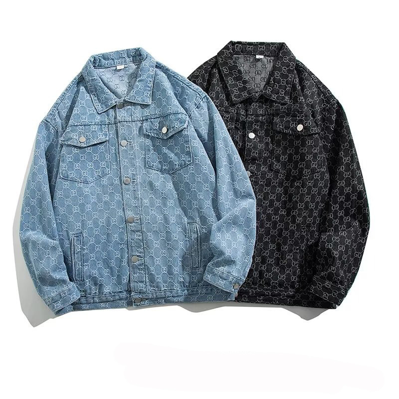 봄과 가을 유행 브랜드 레트로 데님 재킷 남자의 새로운 느슨한 일본 스타일 옷깃 재킷 잘 생긴 올매치 캐주얼 탑