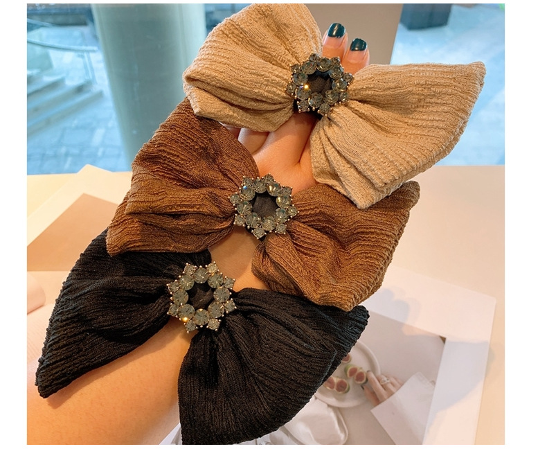 Retro Diamond Wave Embossed Folds Bow Hair Scrunchies display picture 15