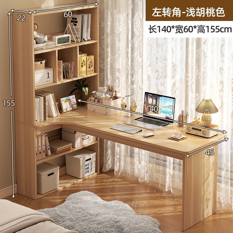 Corner Desk with Bookshelf, Dual-Purpose for Office and Home Use, Stable Structure, Spacious Desktop, Suitable for Small Apartments, Study Table Corner Desk with Bookshelf, Dual-Purpose for Office and Home Use, Stable Structure, Spacious Desktop, Suitable for Small Apartments, Study Table
