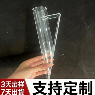 厂家定制仿真花挂墙支架绢花挂壁直筒桶花瓶亚克力透明圆柱管花架
