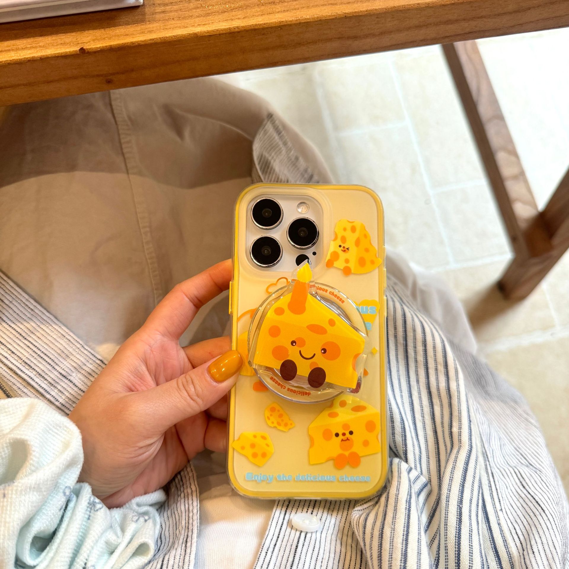 Queso amarillo divertido coreano para Apple 15Pro/16Pro funda para teléfono móvil 14ProMax femenino 13 nuevo 16PM