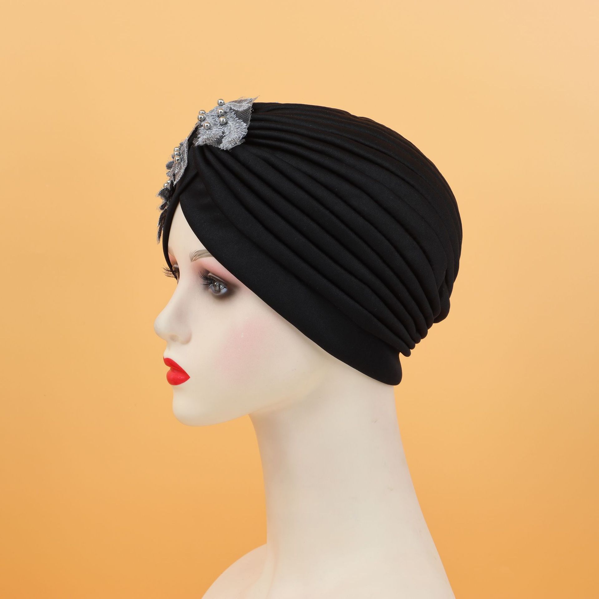 Cappello sciarpa testa di fiore appiccicoso tinta unita_voghion.com