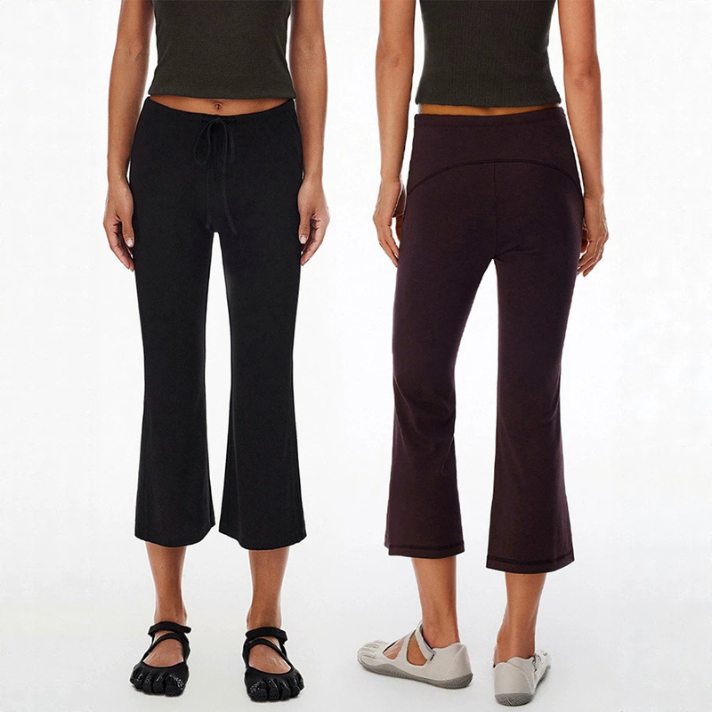 In-stock American-style sexy slim-fit fitness micro-flare yoga pants, stretchy tight-fitting cropped pants, stylish sports pants for women In-stock American-style sexy slim-fit fitness micro-flare yoga pants, stretchy tight-fitting cropped pants, stylish sports pants for women