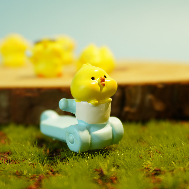 Pequeño pollo amarillo, accesorios de resina animal, decoración de micro paisaje, muñeca linda creativa, decoración de escritorio, decoración artesanal