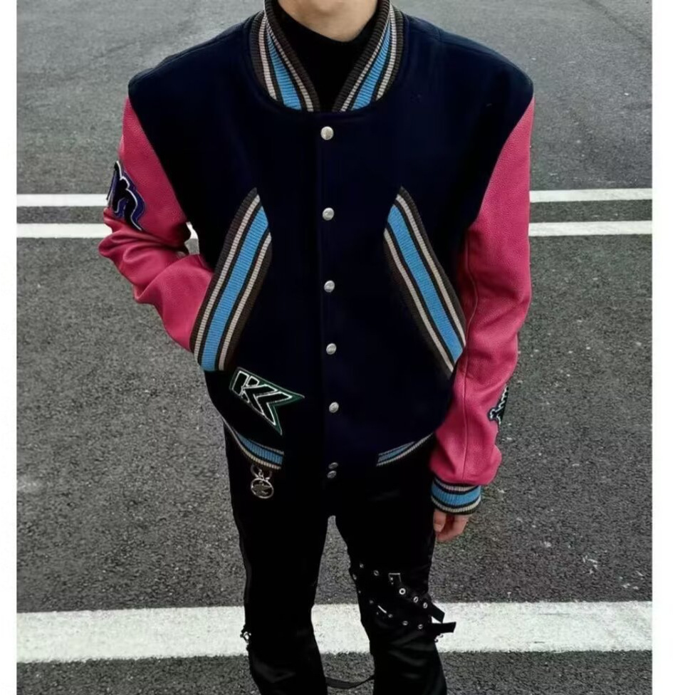 College Style Baseball Suit High Street Short Stitching Spring and Autumn Embroidery High-end Sense high quality Bomber Jacket for Men and Women