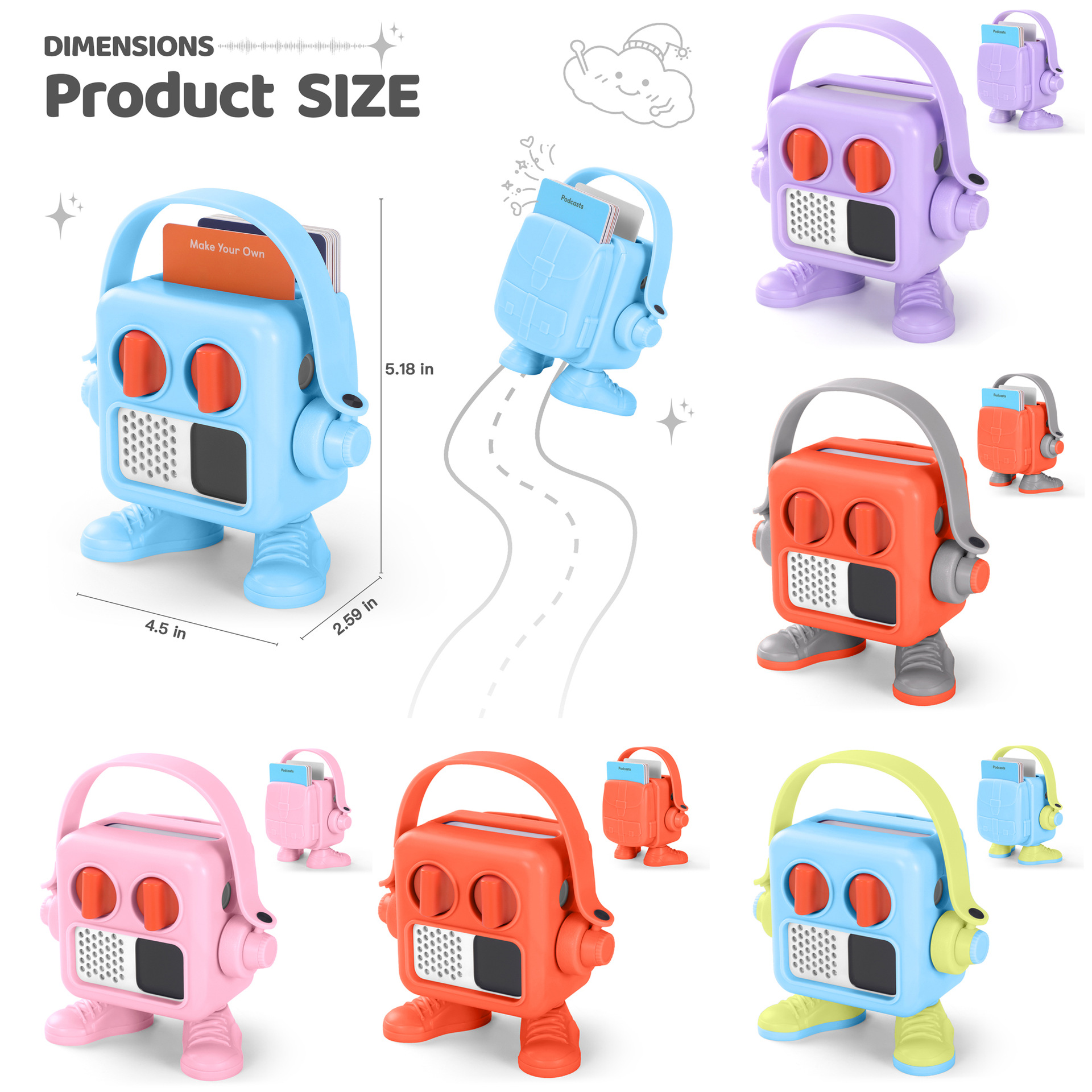 YOTO Mini Story Machine Music Card Player Storage Case Card Organizer Children's Ornament