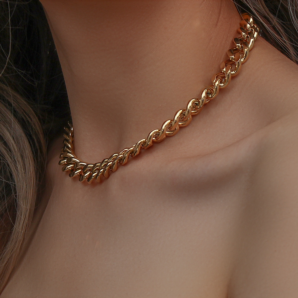 18K Gold Plated Plating Material Necklace Classification 304 Stainless Steel Chain Material Daily Occasion 304 Stainless Steel Material Wholesale Jewelry Fashion Geometric 304 Stainless Steel 18K Gold Plated Patchwork Plating Necklace