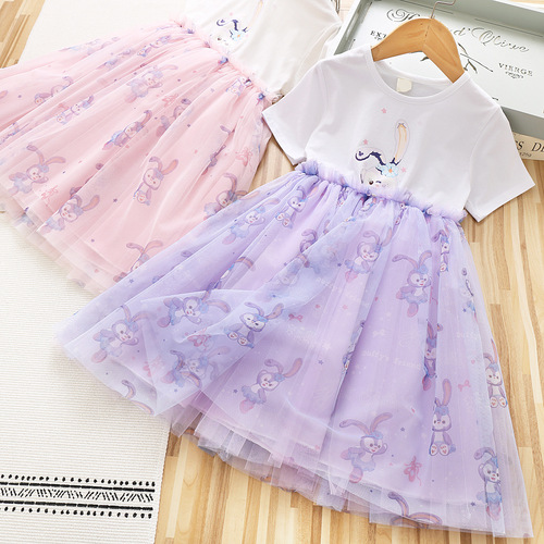 Girls summer dress Xingdailu dress  new medium and large children's princess dress pure cotton summer little girl dress