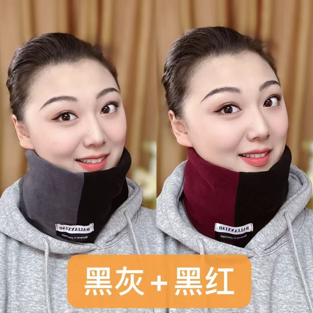 男女通用拼色脖套保暖护脸防风骑行套头围脖百搭秋冬季护颈围脖