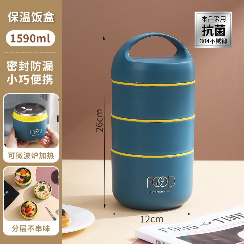 Taza de vacío de acero inoxidable mini taza de desayuno al aire libre portátil de doble capa mango sellado con tapa hogar taza de sopa fresca