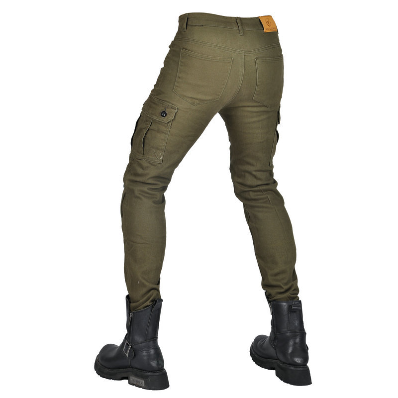 VOLERO woradium Gong motocicleta pantalones de montar los hombres retro casual motocicleta de cercanías tobillo-atado overoles pantalones anti-caída