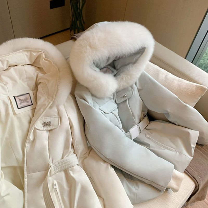 「雪之国」大毛领防寒保暖加厚羽绒外套显瘦收腰羽绒服|undefined