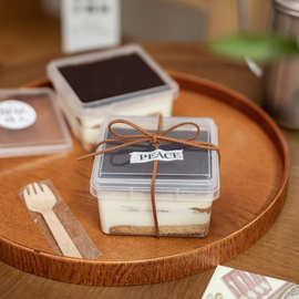 网红提拉米苏生日蛋糕透明盒子甜点慕斯面包盒奶油烘焙蛋糕包装盒