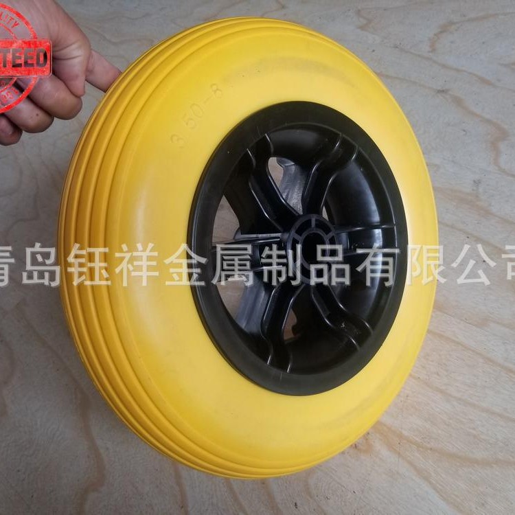 3.50-8-13寸PU聚氨酯发泡实心车轮载重80公斤适用各种推车 LEO