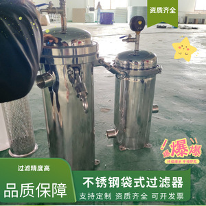 304不锈钢布袋式过滤器河水农村井水泥沙前置大流量工业用过滤器