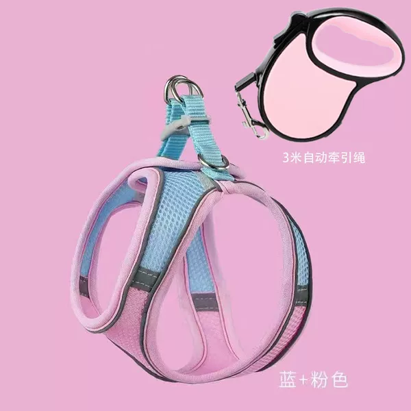 ==@ Blue pink (mesh material) + 3 meters automatic traction rope