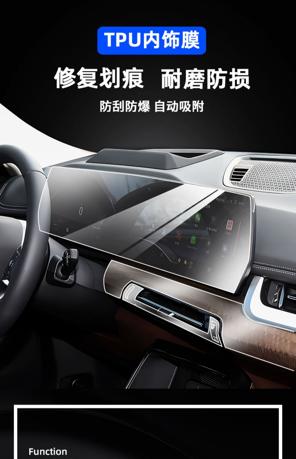 For 23-24 BMW X1/iX1 Center Console Navigation Tempered Film TPU