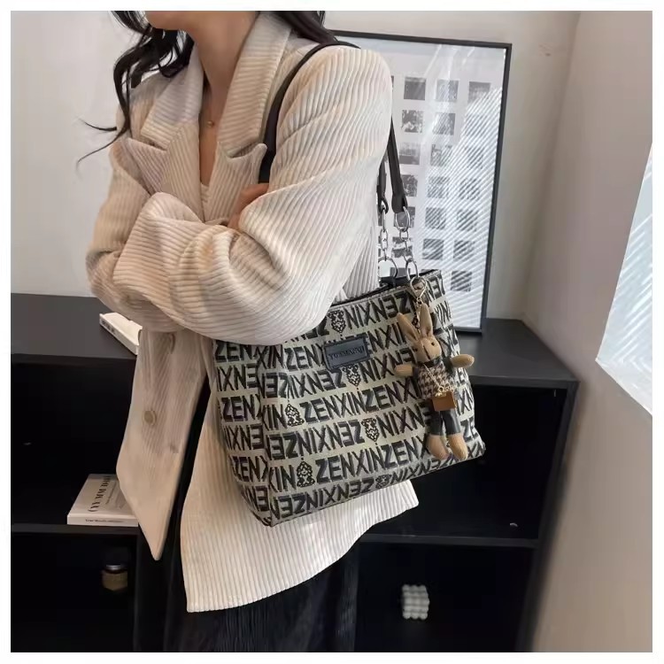 High-end quality niche bag for women 2023 new versatile single-shoulder underarm tote bag, niche hand-carry commuting fabric bag Specification drawing