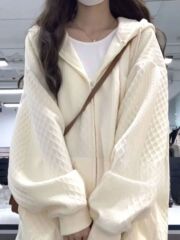 早秋奶fufu外套设计感2025新款韩版连帽开衫卫衣超火宽松小众上衣