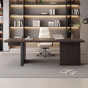 Modern Simple Home Smoked Wood Desk Italian Light Luxury Desk Study Desk Computer Desk Factory