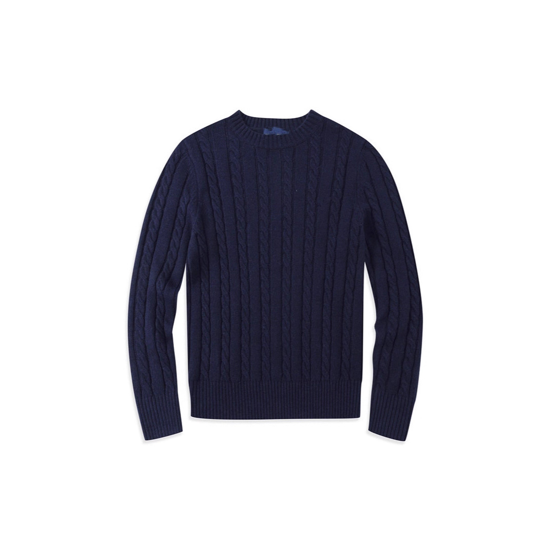 男款跨境纯色潮男休闲套头针织大码运动纯色百搭新款2025青年毛衣