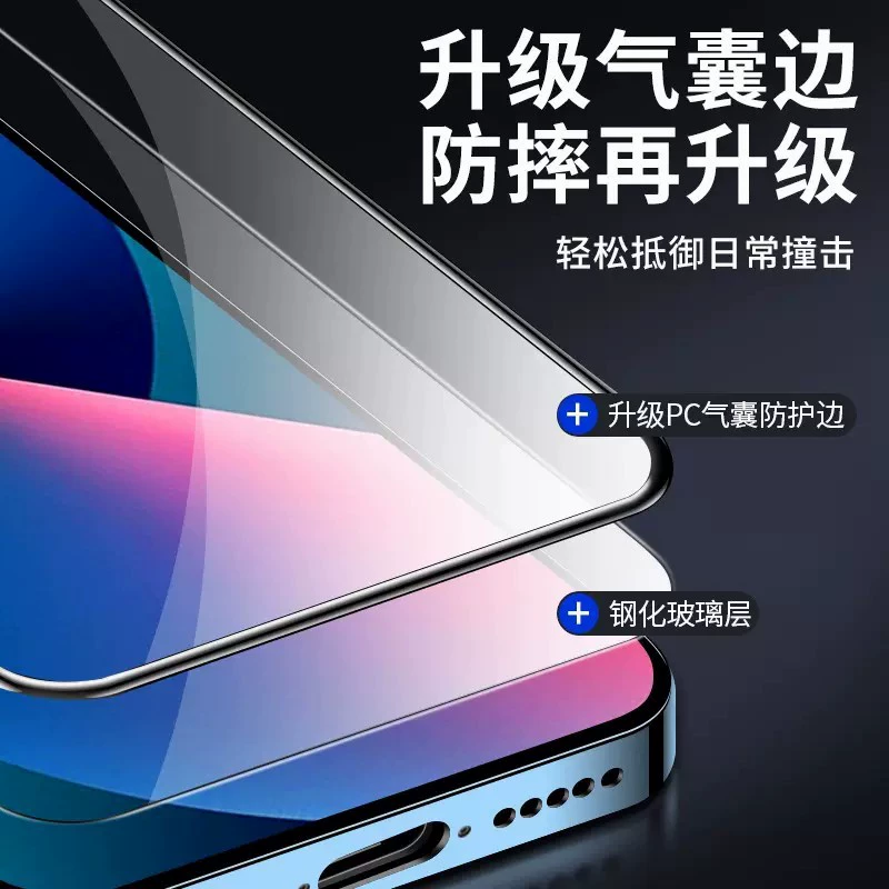 Защитное стекло (совместимо с Apple iPhone 15/16) — амортизированное стекло с полным покрытием против удара
