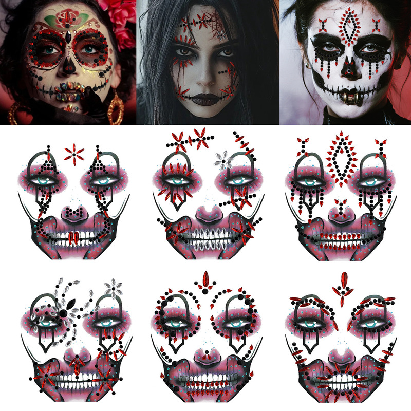 Manufacturer's Hot New Halloween Easter Dark Diamond Face Stickers Tattoo Stickers Diamond Stickers