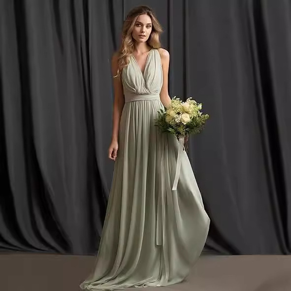 Cross-Border Evening Dress 2026 New Style Birthday Party Graduation Ceremony Reception Ceremony Performance Dress Bridesmaid Dress