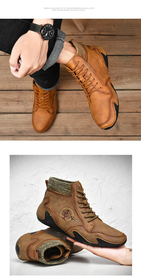 Giày bốt Martin nam cổ trung, đế thấp, thời trang casual, giữ ấm — 8898 Màu nâu, 8898 kaki, 8898 màu đen, 8898 xanh quân đội chi tiết 25