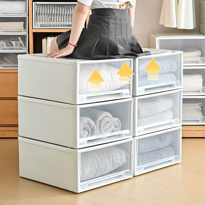 Drawer Type Storage Box Wardrobe Plastic Cabinet Household Underwear Storage Clothes Tidying Box Clothes Transparent Storage Box