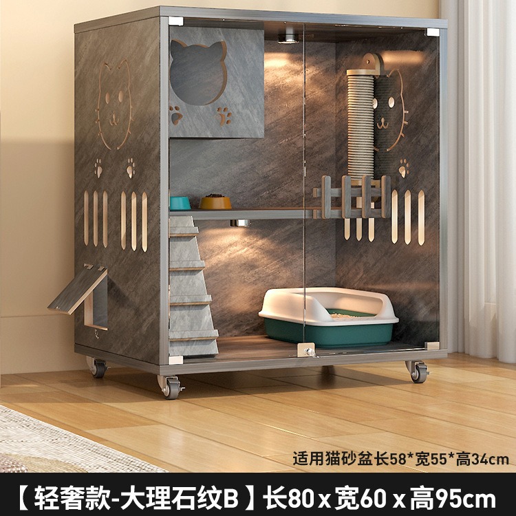 Casa villa para gatos Four Seasons Jaula para gatos universal Marco de escalada para gatos de madera de gran tamaño Nido para gatos Jaula para mascotas integrada Casa para mascotas