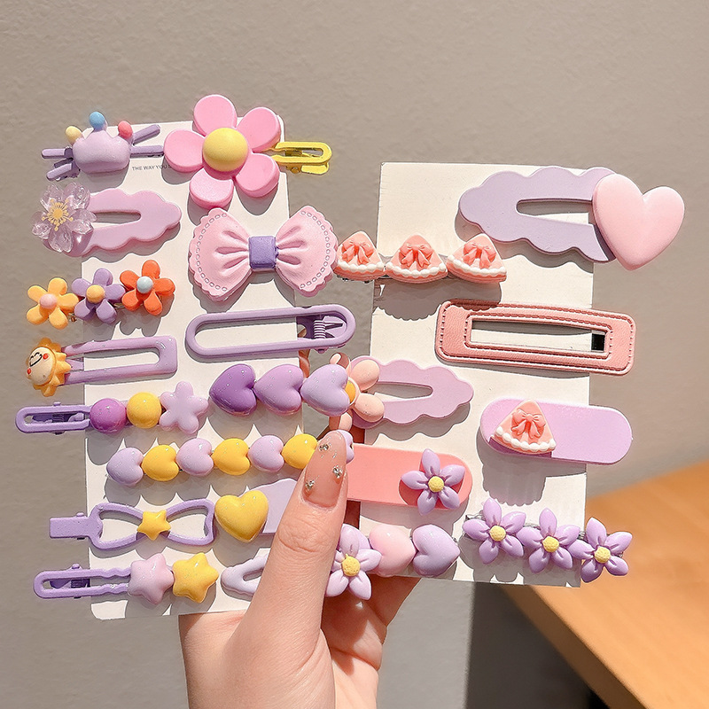 2024 nuevo clip BB de color lindo clip de cabello de boca de pato chica lateral clip de frange para niños tocado tarjeta de cabello rotura