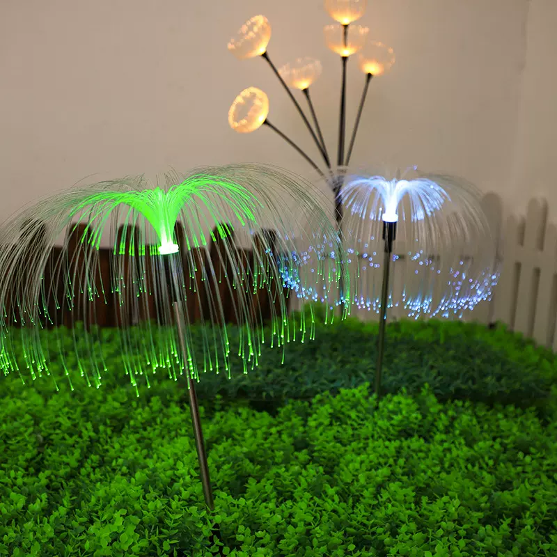 太阳能花灯仿真水母烟花灯LED户外庭院装饰草坪灯花园地插景观灯