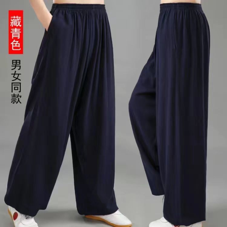 Pantalones de lino de algodón, bombachos, verano y otoño para hombres, pantalones transpirables a prueba de mosquitos, deportes y ocio, más pantalones de grasa, pantalones