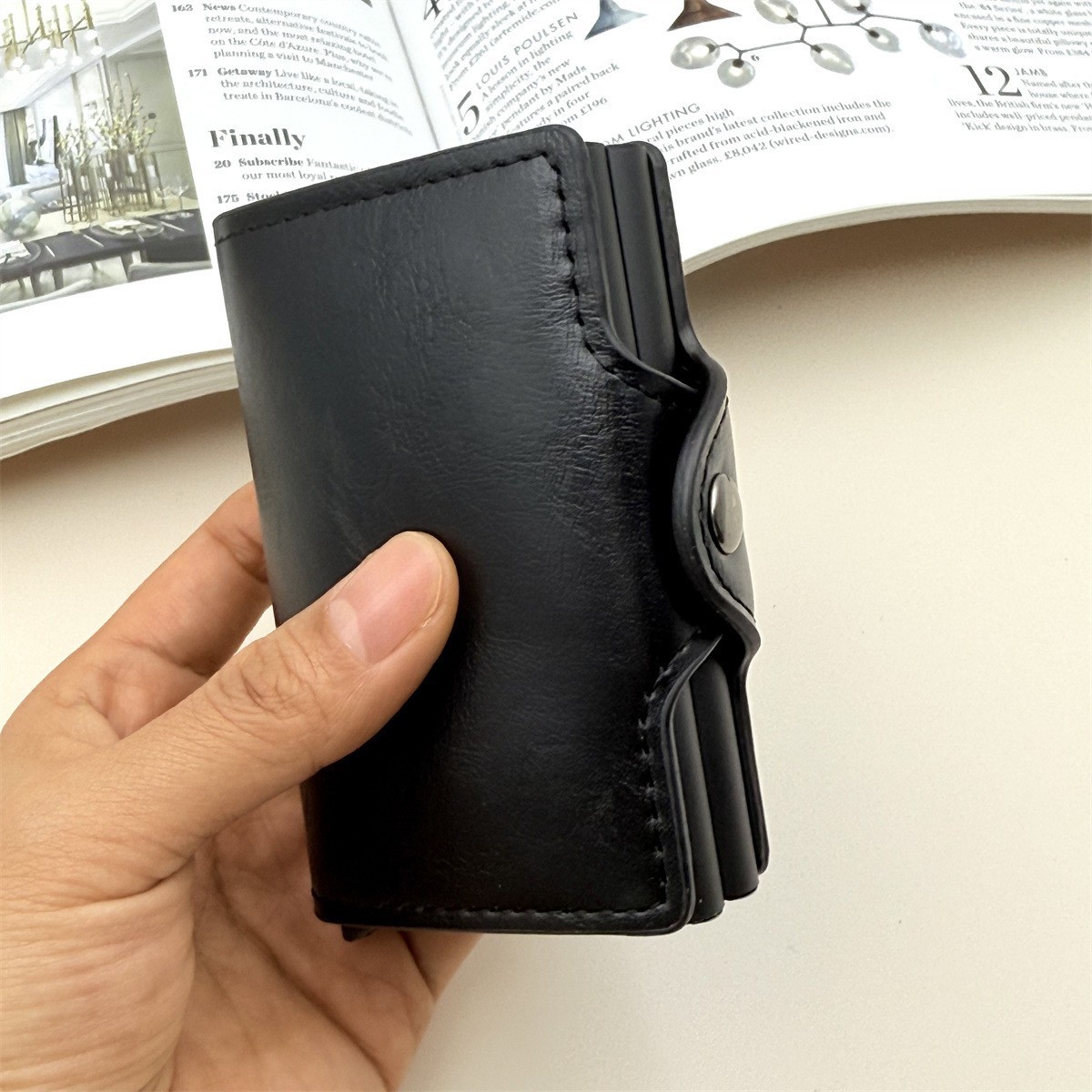 Transfronterizos para hombres cepillo antirrobo anti-damagnetizado fibra de carbono RFID bolsa de tarjetas de aleación de aluminio bolsa de tarjetas bancarias Amazon stock