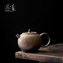 粗陶家用单壶茶水壶中式小茶壶陶瓷泡茶壶复古功夫茶具手抓小陶壶
