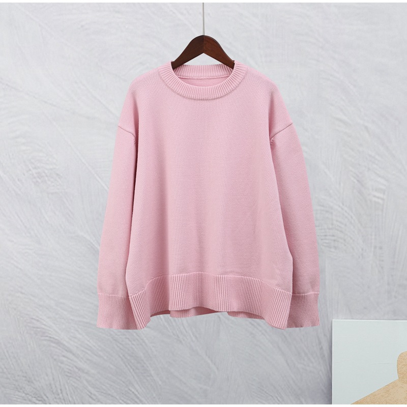 Women's Clothing winter new pink sweet round neck pullover sweater_voghion.com