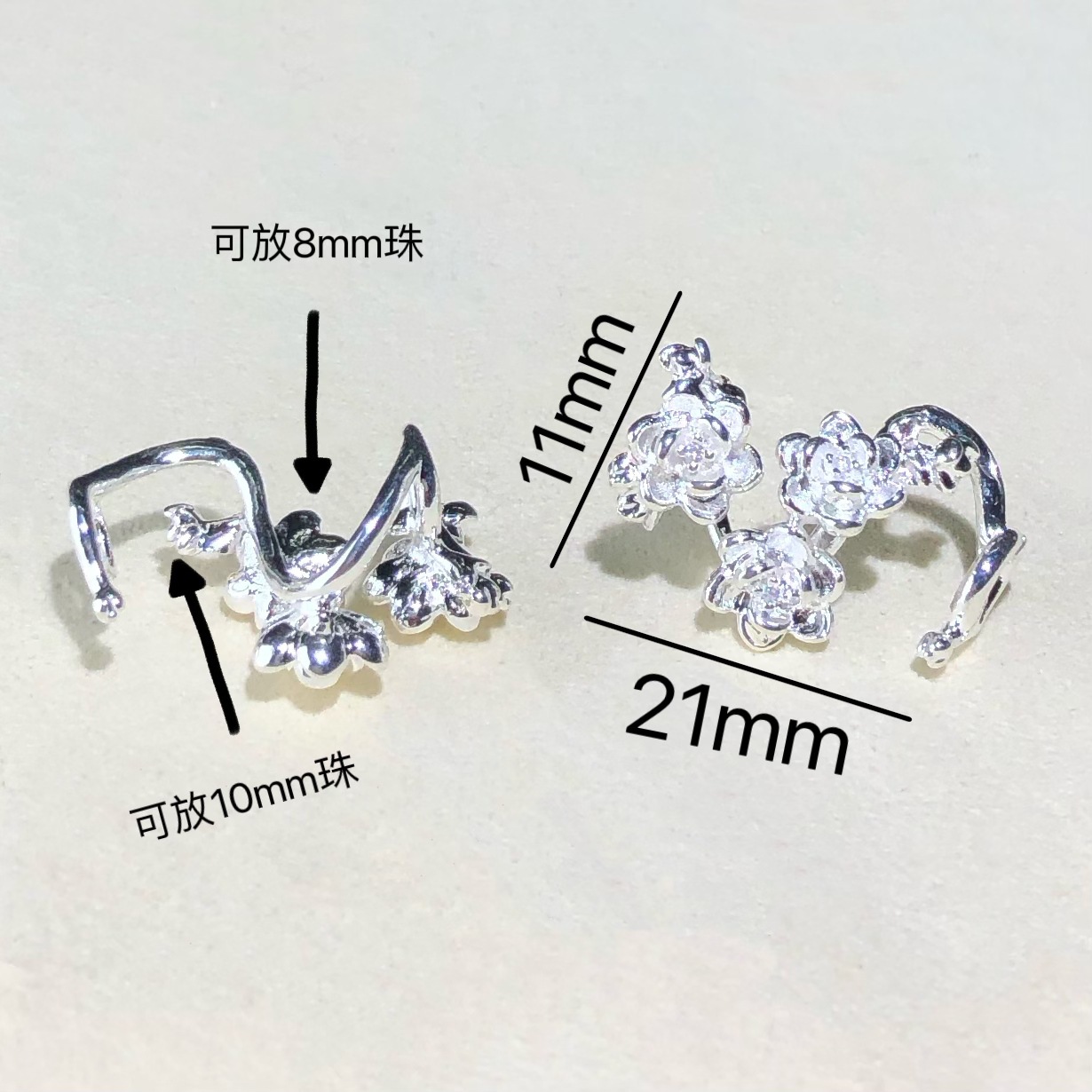 14K Gold-Filled Color-Preserving Crystal DIY Accessories Flower-Shaped Running Ring Spacer Bead Ring Bracelet Necklace Handmade Material Accessories
