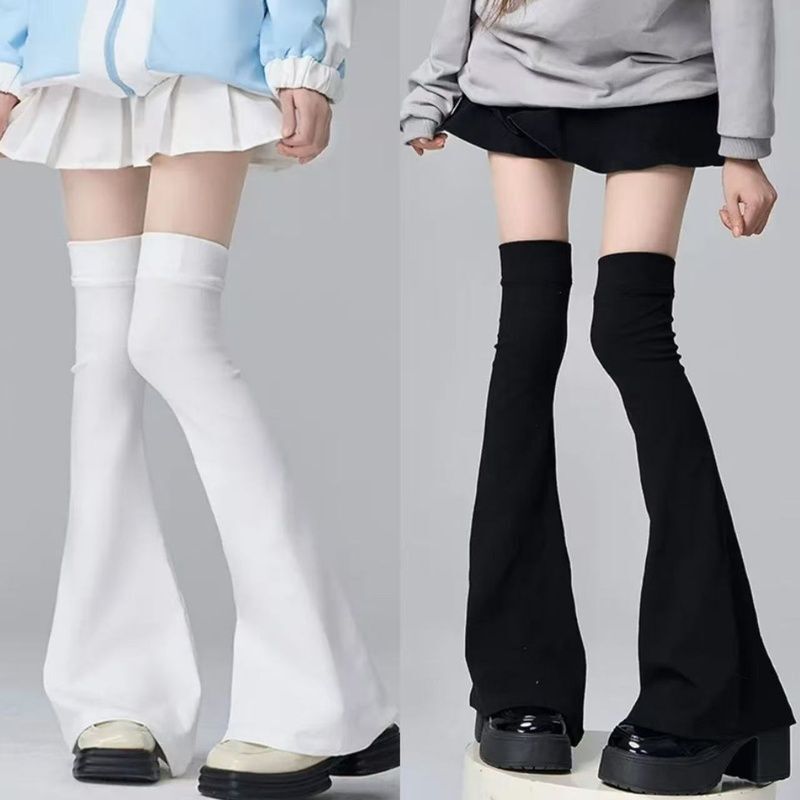 2026 Autumn New American Style Slimming Wide-Leg White Over-the-Knee Socks with Flared Design, Long Tube Leg Warmers 2026 Autumn New American Style Slimming Wide-Leg White Over-the-Knee Socks with Flared Design, Long Tube Leg Warmers