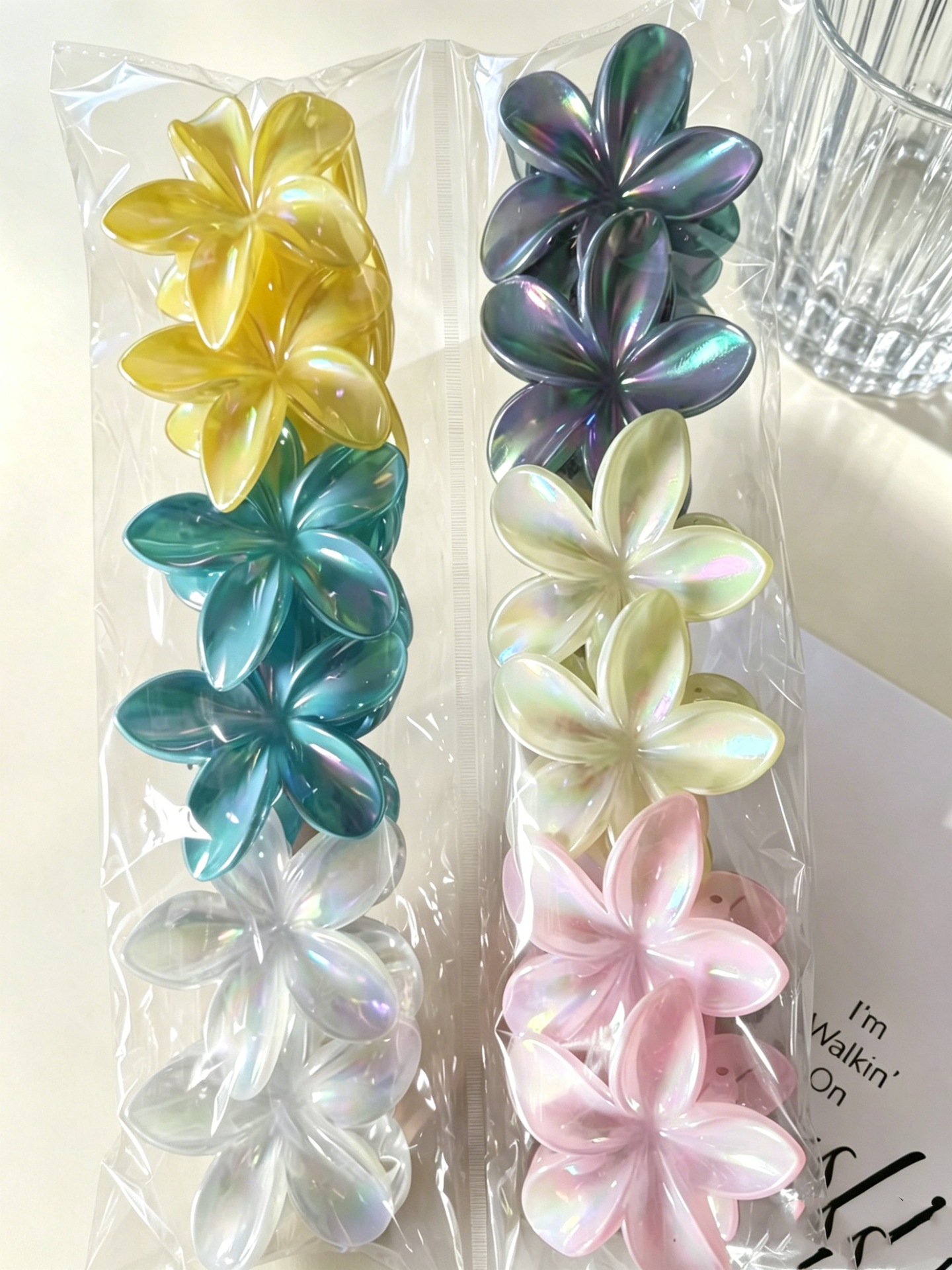Vacancias de verano transfronterizas huevo flor clip para el cabello de mujeres tarjeta de sensibilidad avanzada 2026 nuevo conjunto de adornos para el cabello de flores laterales image 11