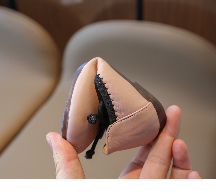 New Bow Small Leather with Shallow Mouth Soft Sole Girl's Princess Dance Spring and Autumn Children's Single Shoes_voghion.com