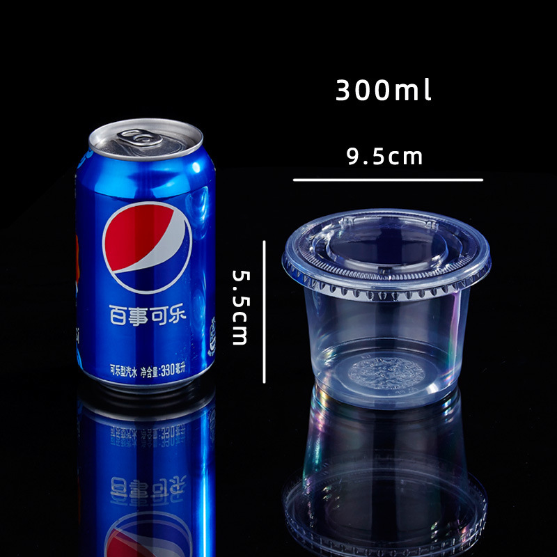 使い捨て双皮乳布丁杯蓋付きスープカッププラスチックカップ亀ゼリー商用出前デザート卸売り丸蓋|undefined