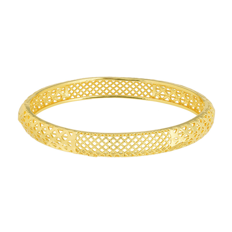 Pulsera de hebilla cloisonne de oro pulsera de malla hueca entrelazada estilo nacional de las mujeres elegante de imitación de todo fósforo Fuente de la fábrica de oro