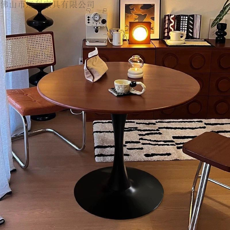 Light Luxury Table Home Balcony White Leisure Milk Tea Coffee Table Negotiation Table Home Round Dining Table Office Round Table