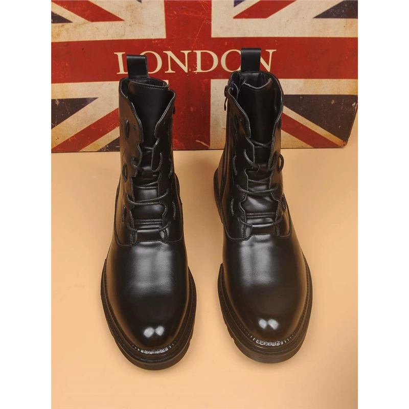 Новые мужские высокие шнуровки модные дикие сапоги Martin мужской английский стиль осада повседневные кожаные сапоги мотоцикл короткие сапоги