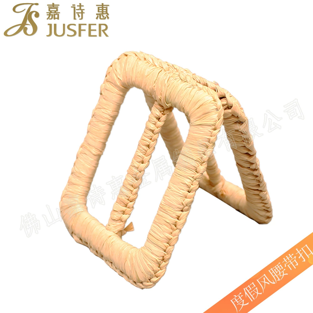 Square straw woven belt, buckle, factory direct supply