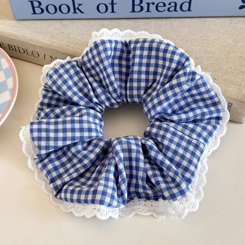 Cuerda para el cabello de intestino grueso azul para niños Cuerda para el cabello de encaje dulce para niñas